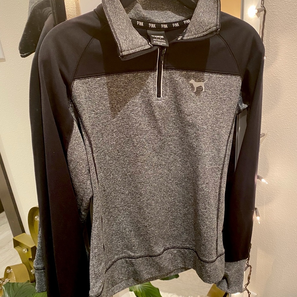 PINK Dry Fit Quarter Zip with Thumb Holes